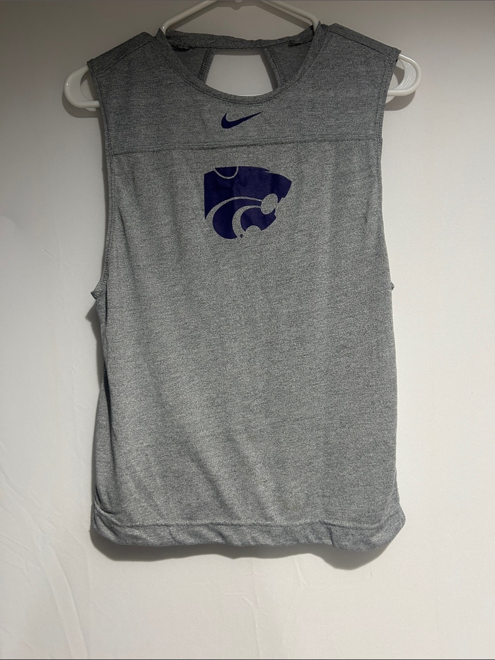 Nike Women's Gray Athletic Tank with Kansas State Purple Logo